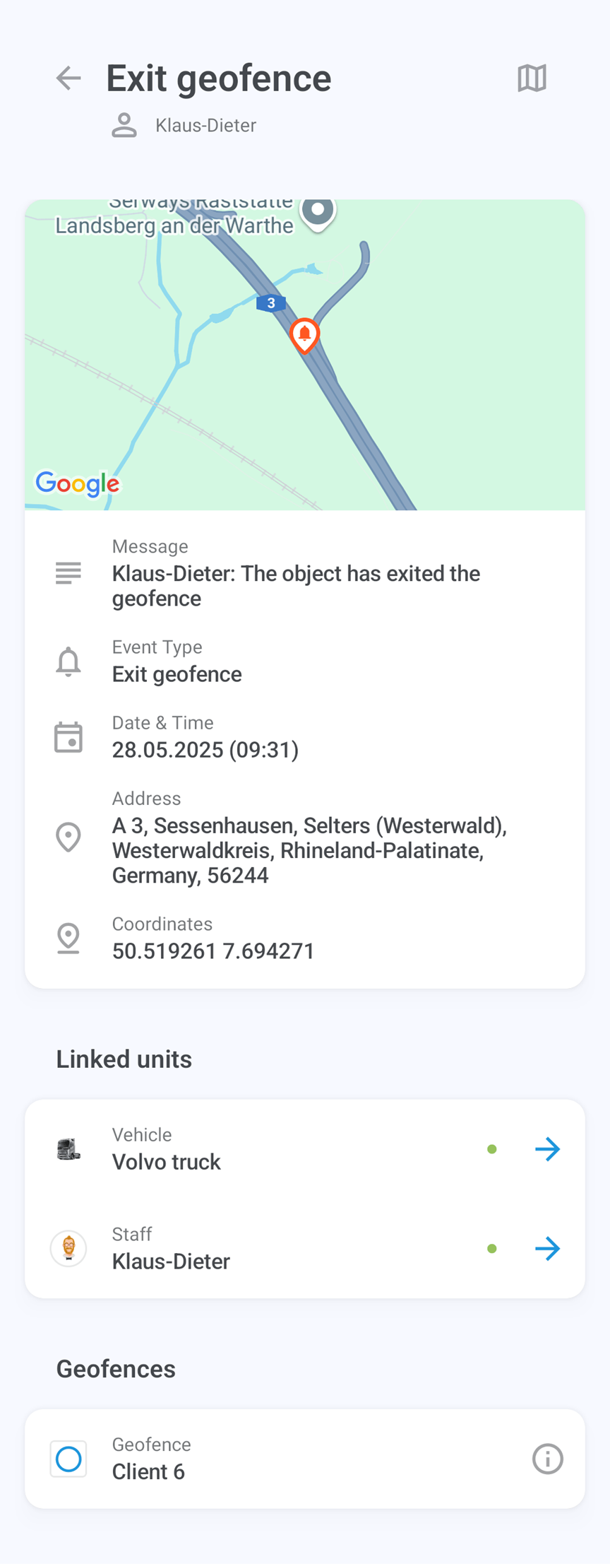 Event information